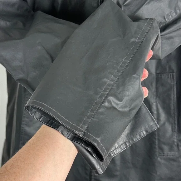 MO851 Canada Black Hooded Rain Jacket Womens Size 8 Style VCP9724 Full Zip Coat - Picture 7 of 16